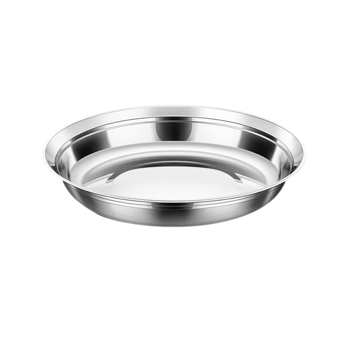 叁肆鋼 316不銹鋼盤子 (直徑18厘米*1個) 菜盤小碟子防溢廚房家用三四鋼餐具