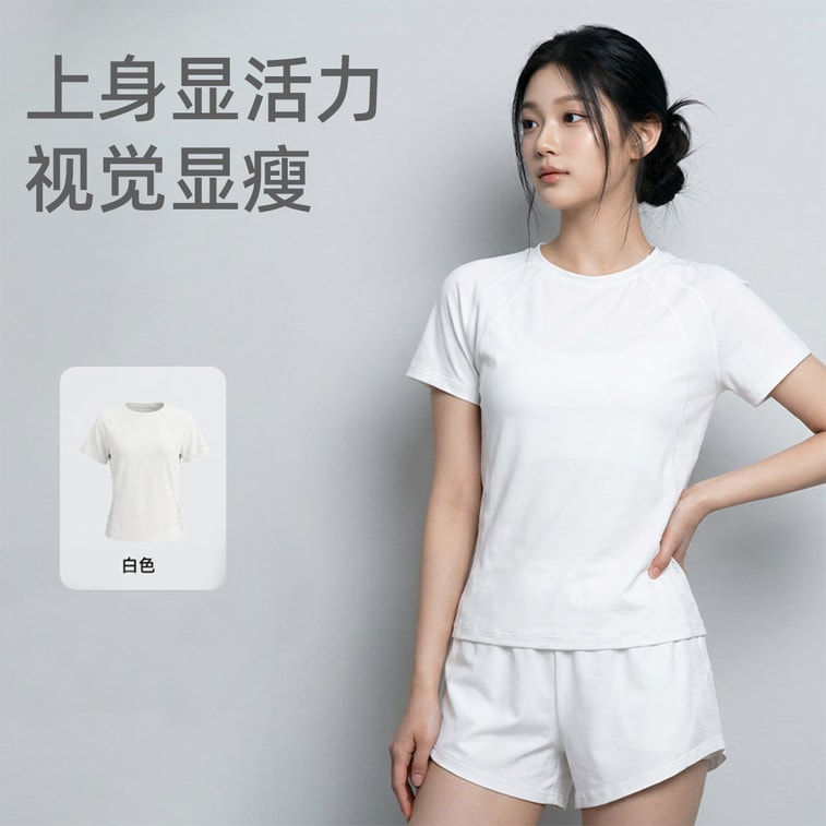 White Sports T‑Shirt Size 2XL 1 Piece Side Mesh Panel Lightweight Breathable Quick‑Dry Short‑Sleeve Top For Running & Fitness 6