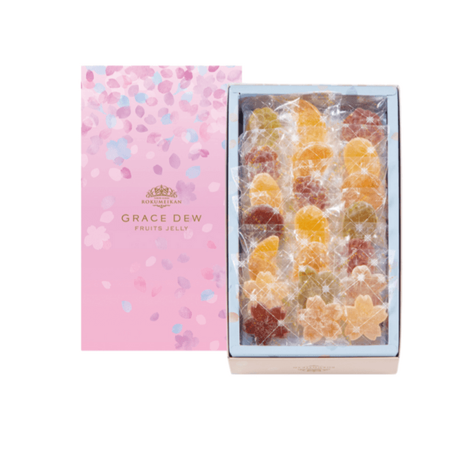 [일본 직배송] 로쿠메이칸 순수 천연 과일 콜라겐 구미 (6가지 과일 주스 맛) - 22개입 (하나미 벚꽃 과일 맛)
