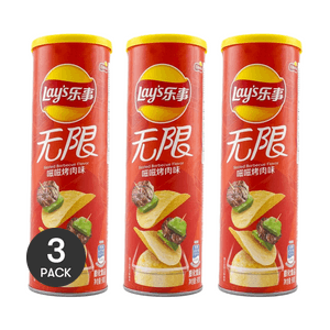 Sizzled Barbecue Potato Chips, 3.17 oz *3【3 Packs】