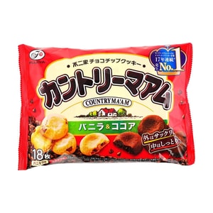 カントリーマアム ベイクドウィートクッキー - チョコレートチップクッキー、バニラ味＆チョコレート味、18枚入り、5.71オンス