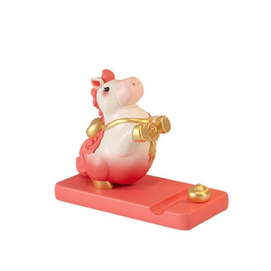 Mascot Zodiac Little Horse Figurine, Mobile Phone Stand, Desktop, Money Coming Soon, Gift, Red 8.2*10*5.1cm*1 Piece