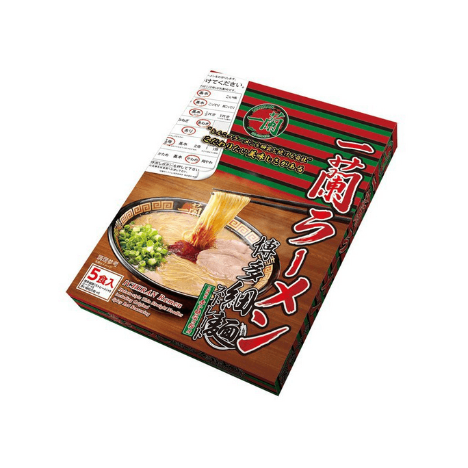 日本 一蘭拉麵ICHIRAN一蘭拉麵  日式博多細麵直面 特製紅秘粉 5袋入