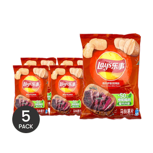 Texas Grilled BBQ Potato Chips, 2.46 oz *5【5 Packs】