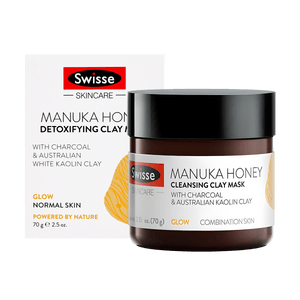 빛나는 피부를 위한 숯과 호주 화이트 카올린 클레이가 함유된 마누카 허니 디톡스 클레이 마스크 - 2.5ozg