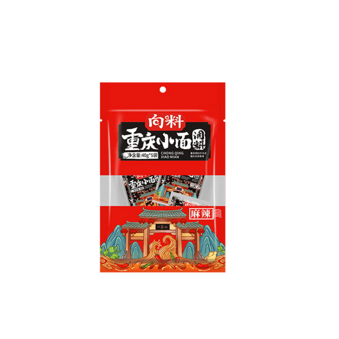 The seasoning for Chongqing noodles is spicy and numbing  40  g  5  bags