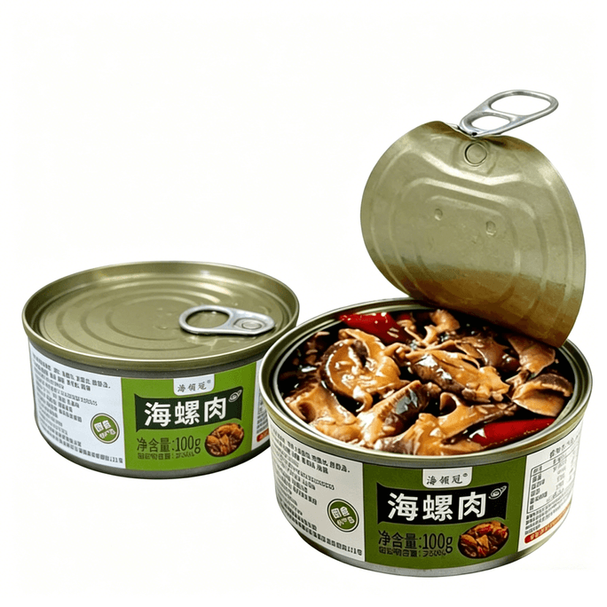 【Authentic Conch Meat Seafood】Large Conch Meat 100g*2 Can, Sliced Conch Meat, Side Dish, Snack With Alcohol, Seafood Snack, Canned, Ready To Eat