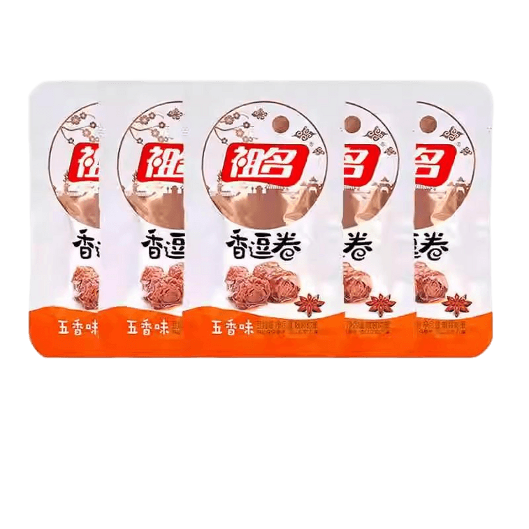 Spiced Tofu Rolls, Five-Spice Flavour, 250g Dried Tofu, Small Packet Soy Products Tofu Jerky Spicy & Hot Vegetarian Meat Tofu Rolls Snack Food 4