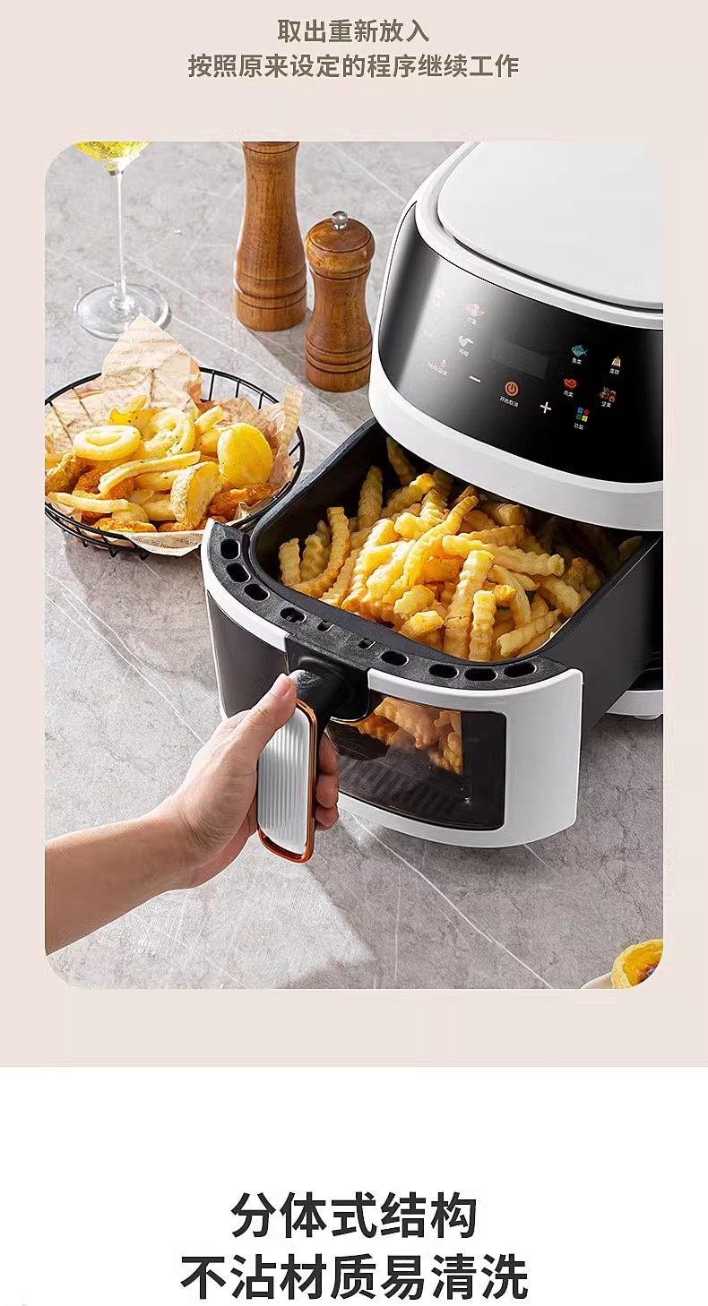 【中国直邮】 亲太太 110v可视空气炸锅家用家用可视多功能一体新款电烤箱炸锅智能大容量小家电 白色 一个装