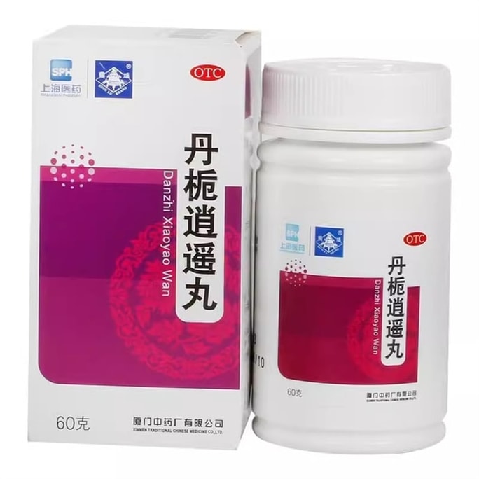 【中国直邮】 鼎炉 丹栀逍遥丸 适用于胸胁胀痛潮热食欲不振调经清热少腹 60g*1瓶/盒
