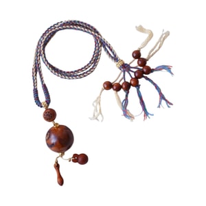 【すべての願いが叶いますように】天然の雷に打たれたナツメ木製ネックレス、丸いビーズの八卦ペンダントネックレス、新しい中国の禅タッセルペンダント、道教の木製ネックレスロープカーペンダント、男女兼用の雷に打たれた木製仏教ビーズジュエリー、24mm