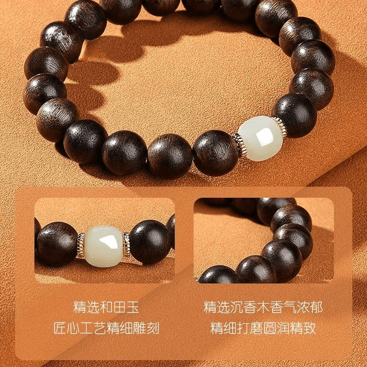 中国直送】普陀山沈香ブレスレット、仏教数珠、沈香祈祷数珠、お香 