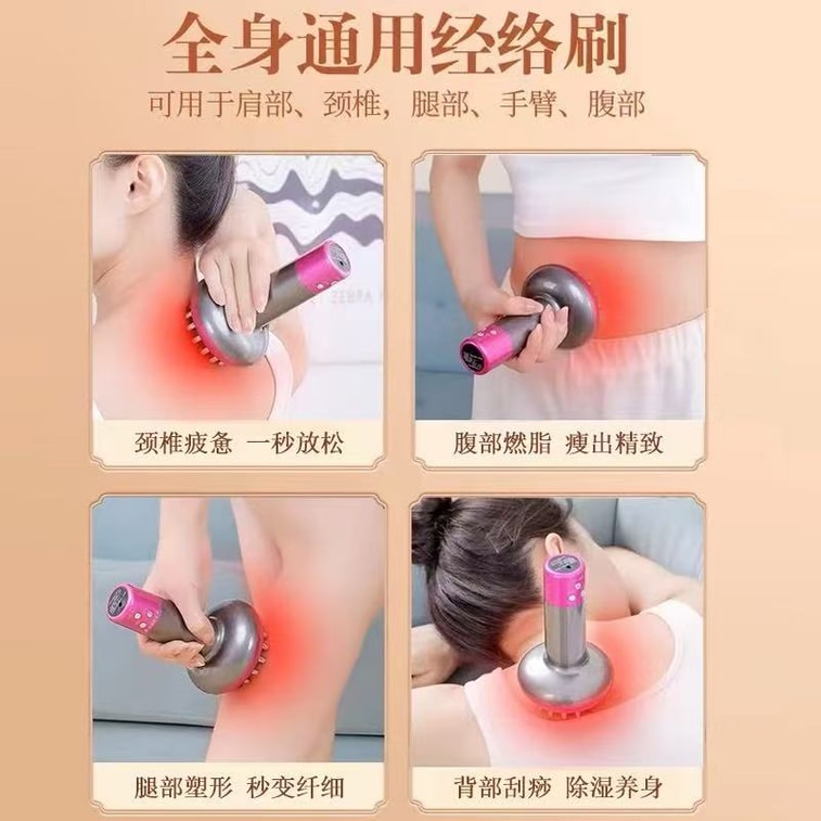 敏煌 【官方授权 全新升级】电动经络刷全身通用经络仪揉肚子神器腹部按摩器全身疏通加热疏通 旗舰版PRO 灰紫色1个 5