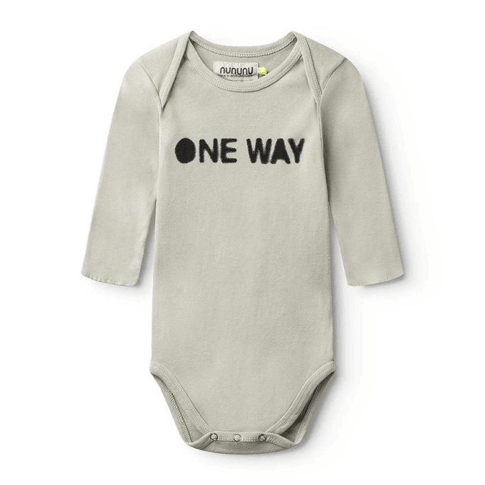 Nununu Baby ONE WAY Onesie - Smokey Grey 12-18M