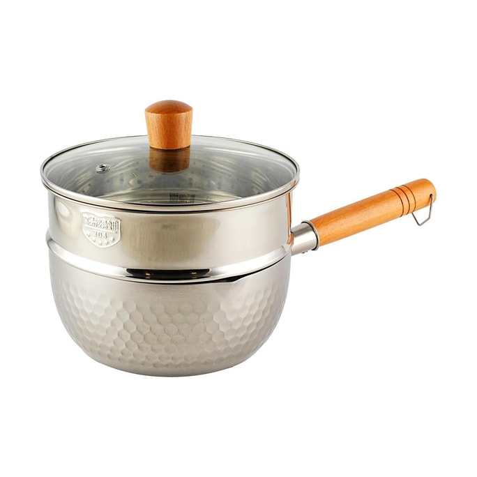Japanese YANOSAKU Yano Works Japanese Hammered Stainless Steel Yukihira Pot Single-serving Pot Steaming and Cooking Dual