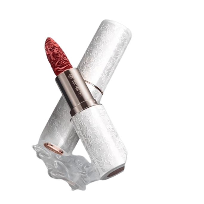 【中国直邮】 花西子 花露玲珑陶瓷口红雕花唇膏哑光唇釉 M212 柿红锦 暖茶红柿 【雅典东方美】