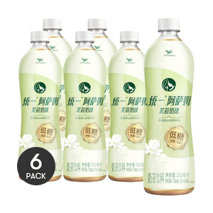 台湾统一 阿萨姆 低糖奶茶 茉莉奶绿 500ml *6【6份超值装】【精选高山茶叶】【低糖】【淡雅花香】