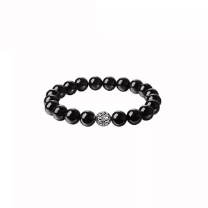 [중국 직배송] ZENGLIU 여성용 흑요석 팔찌, 가을/겨울 주얼리, 생일 선물, 925 실버 흑요석 팔찌, 17cm*1개