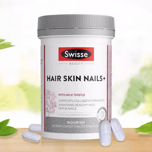 BEAUTY Hair Skin Nails+, with Milk Thistle + Vitamin C, Supports Collagen Production, 150tablets