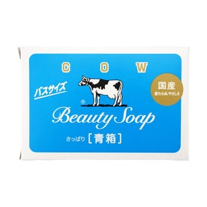 日本COW牛乳石鹼 牛乳脂多功能美肤皂 洁面沐浴洗手剃须皂 泡沫丰富 130g #蓝盒 清爽型 茉莉花香 男女均可用