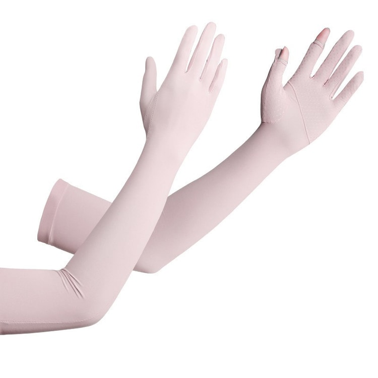 Women Sunscreen Anti-UV Gloves Sleeves Outdoor Riding Driving Pink
