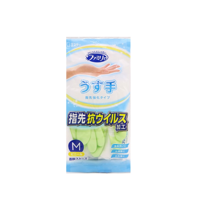 【日本直郵】ST艾飾庭 樹脂家庭薄款強化指尖手套 M碼 綠色