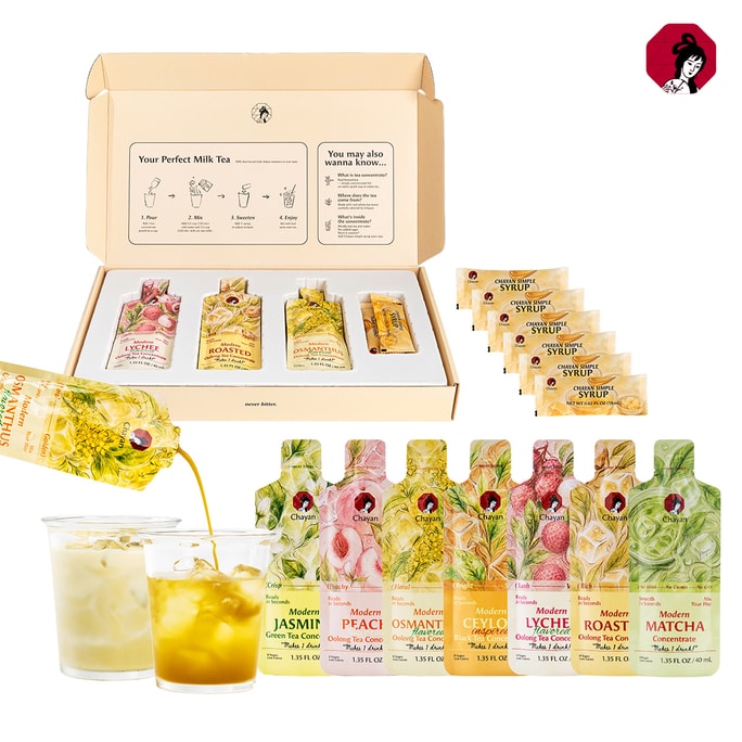 CHAYAN TEA BAR 6 Modern Tea Concentrates And 6 Simple Syrup, milk tea DIY