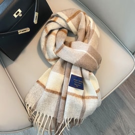【中國直郵】 奢笛熊 經典100%羊毛格子圍巾秋冬季保暖羊絨圍脖 803# 1條裝