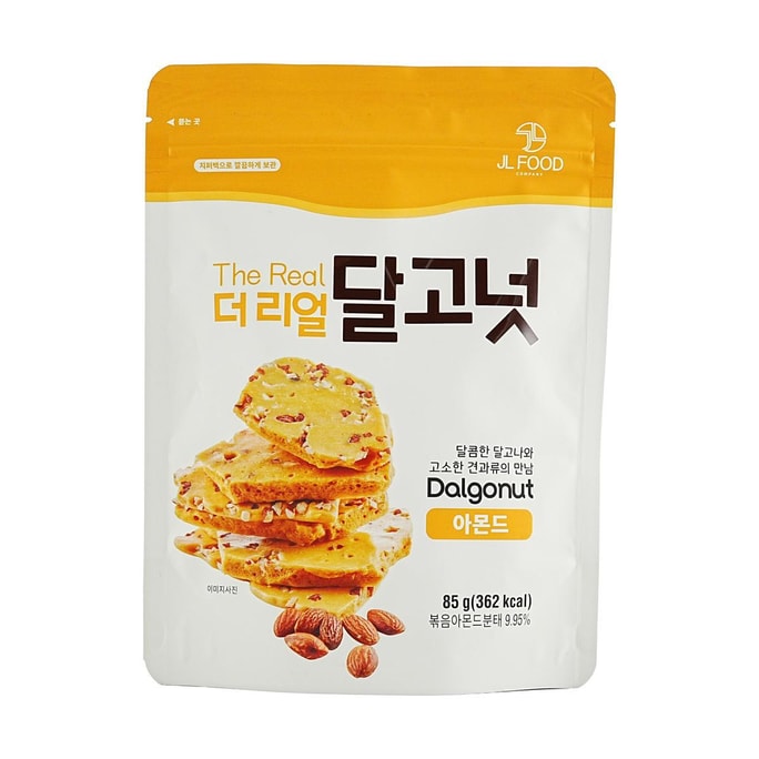 韩国JL FOOD THE REAL焦糖坚果饼 椪糖脆坚果脆饼干 杏仁味 85g