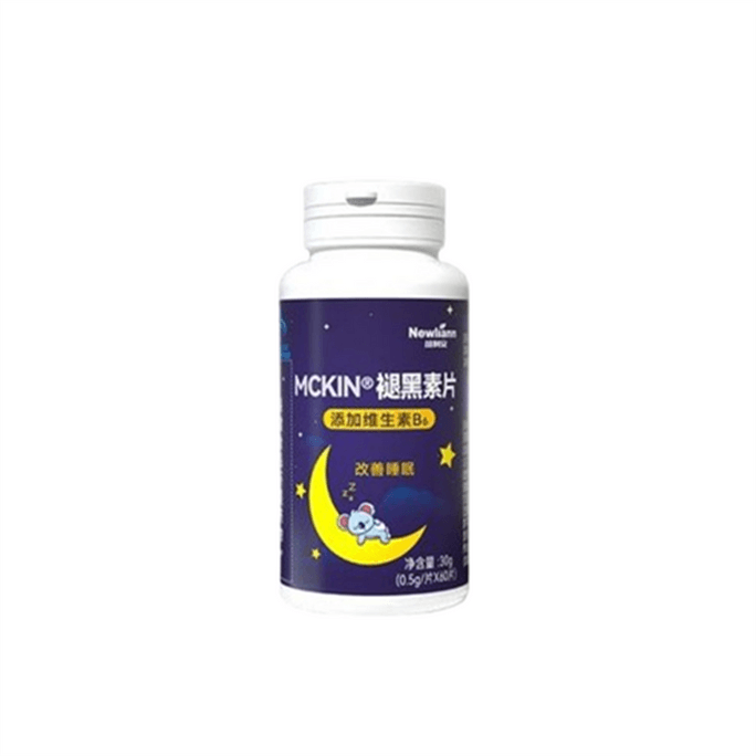 【中国直邮】 纽利安 MCKIN@褪黑素片 安瓶助眠学生改善睡眠退黑色素片60片/罐
