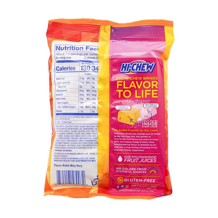 【真實果肉添加】日本MORINAGA森永 HI-CHEW 超濃水果味軟糖 2.82oz 8