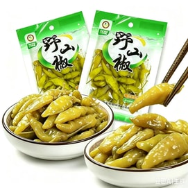 Yuansheng Wild Mountain Pepper Pickled Peppers Sweet And Sour, Slightly Spicy, Hot Pot Companion, Refreshing And Appetite-Enhancing 100g*2 Bags