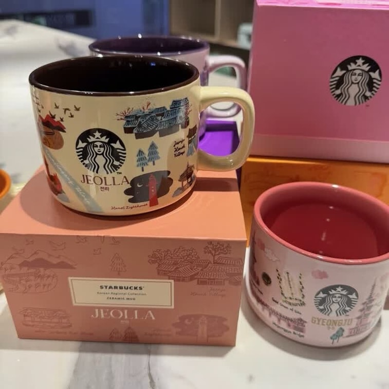 Jeju City Souvenir Mug 355ml Cream Orange Limited Ceramic Cup, Korean Island Landmark Print Coffee Mug Gift Box For Daily Office Use 5