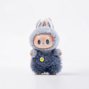Labubu doll handmade clothes Blue plush overalls 【Doll clothes】