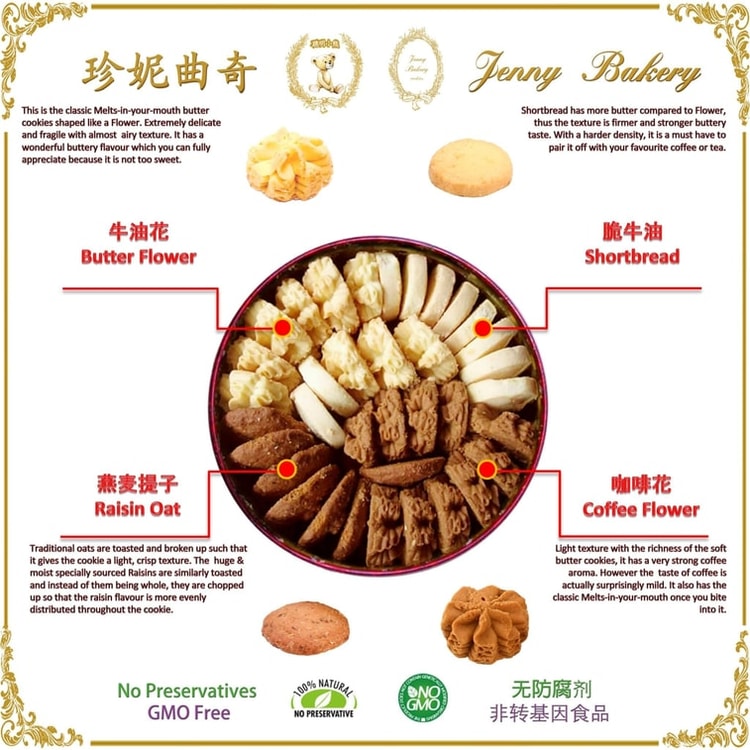 Jenny Bakery 香港ジェニークッキー[二重層大箱 640g]ホリデー