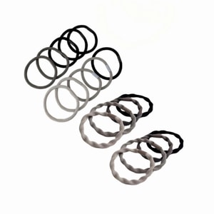 メイジア厳選 高伸縮性・耐久性ヘアゴム（ハイポニーテール用、厚手ツイル生地10個入り）＆回転式ヘアゴム10個入り