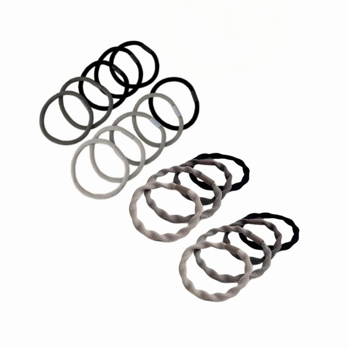 美佳严选 扎高马尾高弹力耐用橡皮筋发绳 斜纹粗款(10根)旋转款(10根)