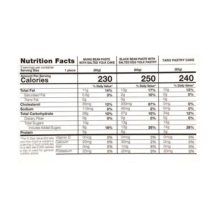 모듬 케이크 페이스트리 선물 상자, 9개입 19온스 녹두 페이스트*3, 검은콩 페이스트*3, 타로 페이스트*3 14