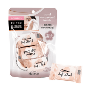 Compressed Towels, Individually Wrapped Candy-Style Disposable Face Towels for Travel, Thick Double-Sided EF Texture, Portable Facial Towels for Hotel & Business Trip, 10 Capsules, 1 Bag
