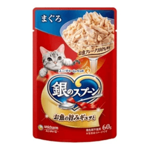 [일본 직배송] 유니참 PET 은수저 고양이 영양식품봉지 참치맛 60g