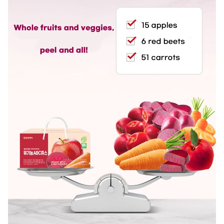 N ABC Juice, Apple Beet Carrot Juice, 1:⅓:1 Golden Ratio, Whole Fruit & Vegetable Blend, No Artificial Additives, Resealable Pouch, 70ml × 30 Pouches 4