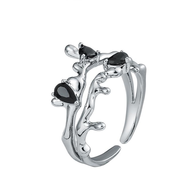New Light Luxury High-End Design With A Niche Unique Exquisite And Cool Style Ring Thorny Black M