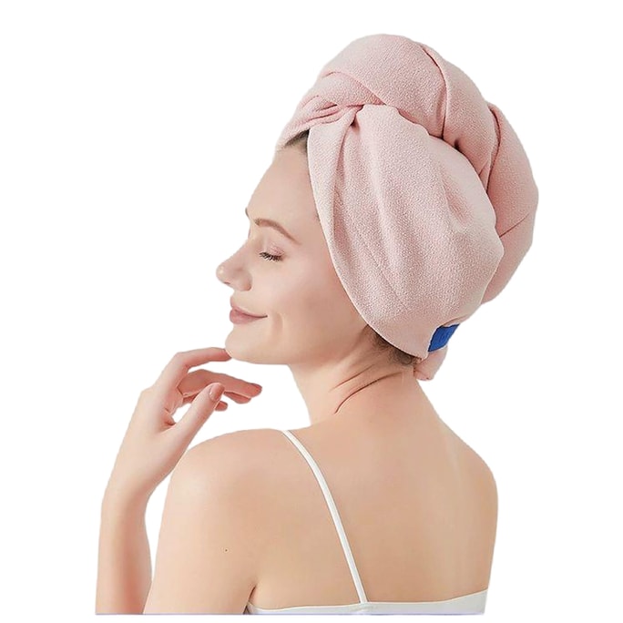 家简尘除 5A抑菌干发帽 粉色 盒装1条 包头毛巾 吸水擦头浴帽