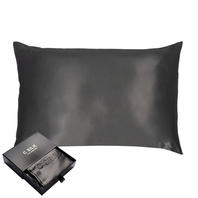 Silk Pillowcase 22mm Queen-Dark Grey