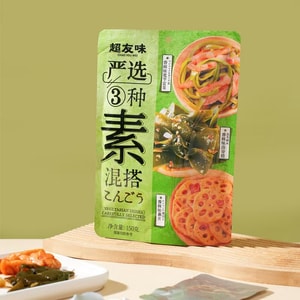 超友味 严选 三素混搭 魔芋贡菜 海带结 藕片 缤纷风味 顺滑爽脆 多重美味 150g