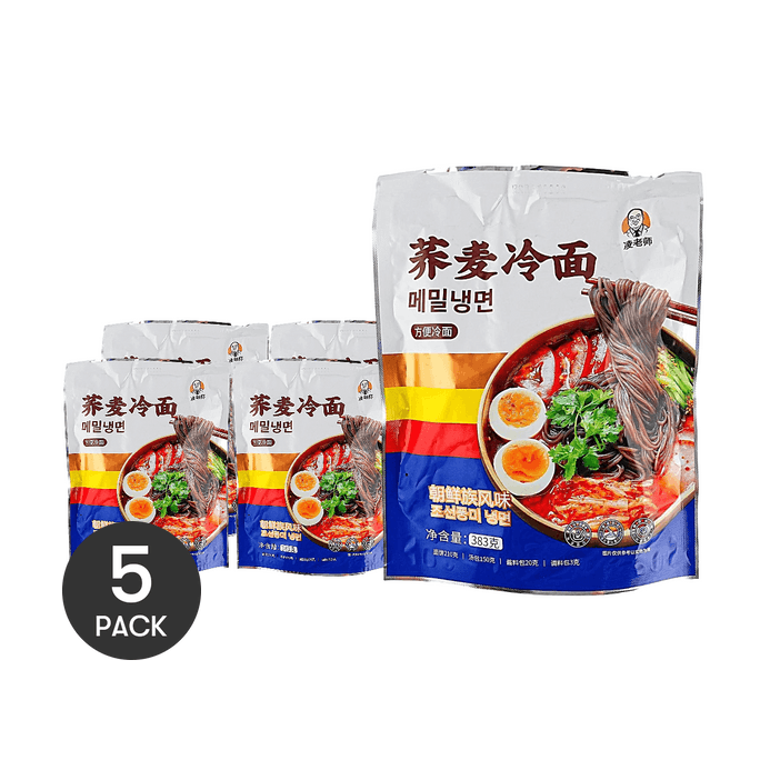 凌老师 荞麦冷面 383g  *5【5份超值装】【朝鲜族风味】【劲道爽滑】