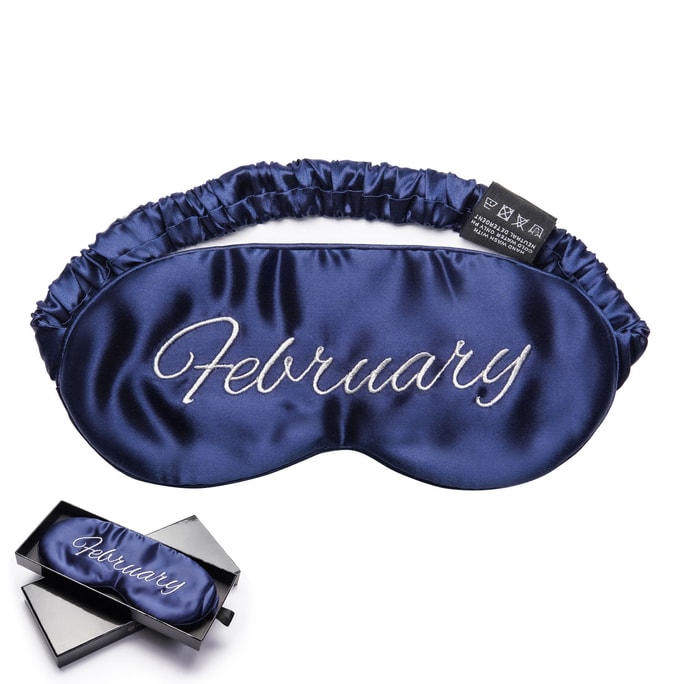 22 Momme 100% Mulberry Silk Sleep Eye Mask - Birthday Series (February)