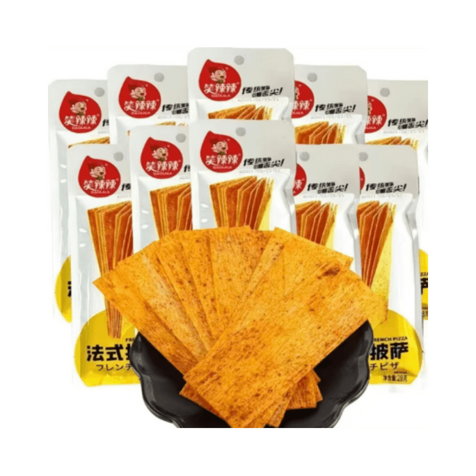 笑辣辣 法式披薩口味香辣片薄辣片休閒零食24g*5包