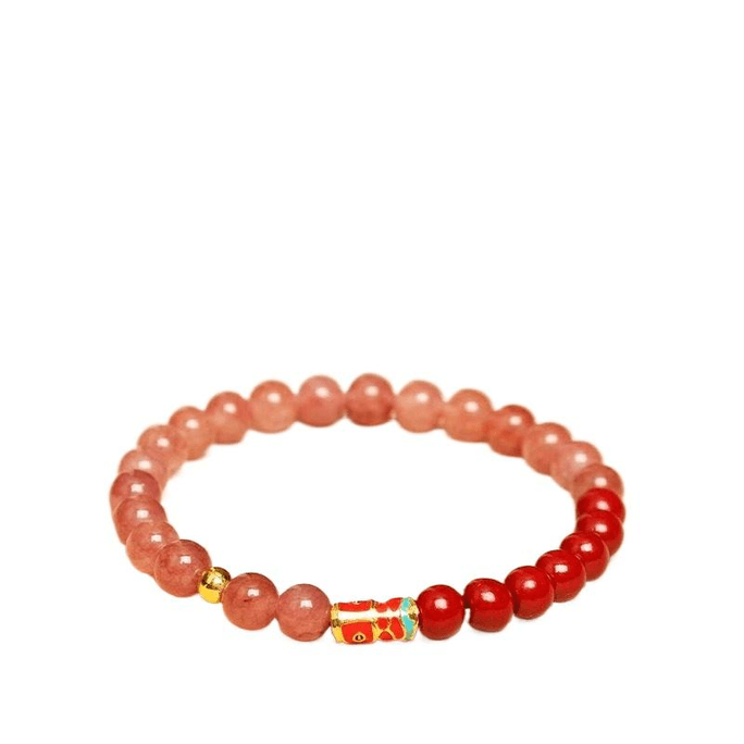 Hangzhou  Crystal Koi Fish Ascending to the Shore, Red Vermilion Luck-bringing Bracelet for Women bead size4mm
