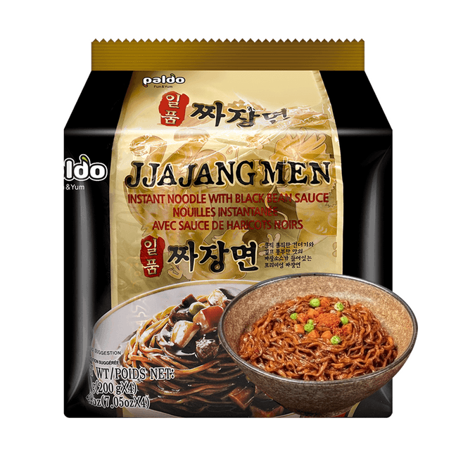Korean Jjajangmen Noodles with Black Bean Sauce - Instant, 4 Packs* 7.05oz